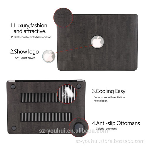 Latest version wooden leather case for apple MacBook pro